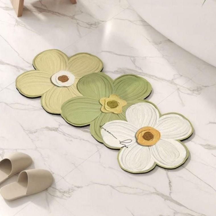 규조토 욕실 꽃 화장실 주방 빨아쓰는 앞 발매트 매트