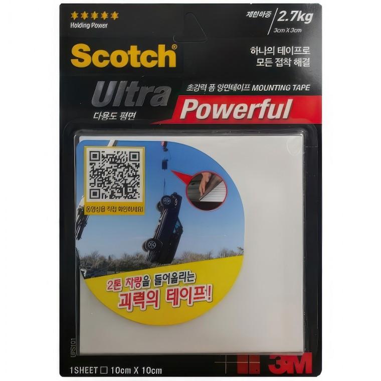 3M 초강력 폼 양면 테이프 부착 고정 접착제 정사각 10cm 작업용 욕실