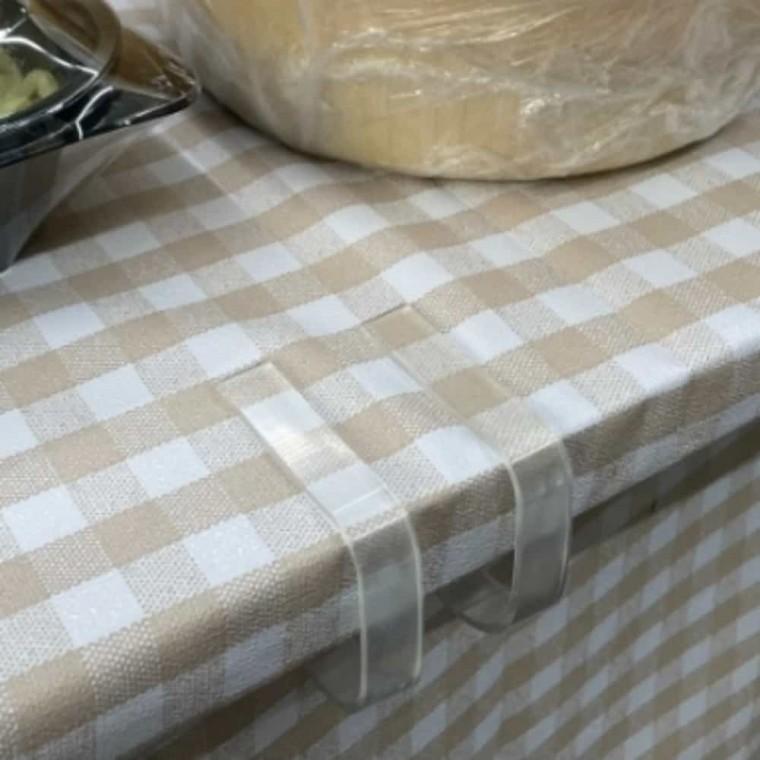 식탁보고정클립 투명 4P 캠핑식탁보고정클립 식탁보홀더 캠핑테이블보고정핀