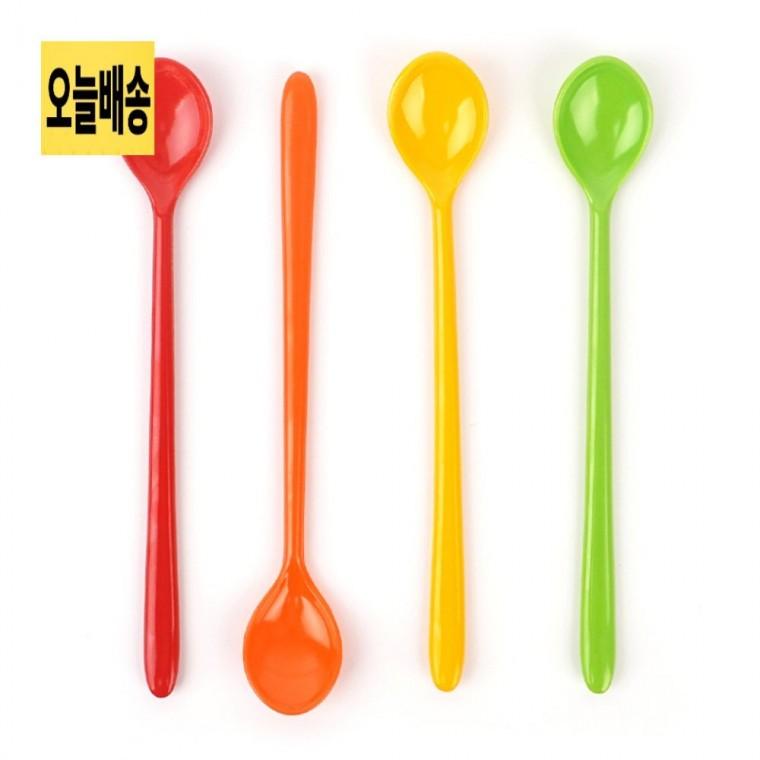 컬러 멜라민 롱스푼 롱티스푼 캠핑롱스푼 롱커피스푼