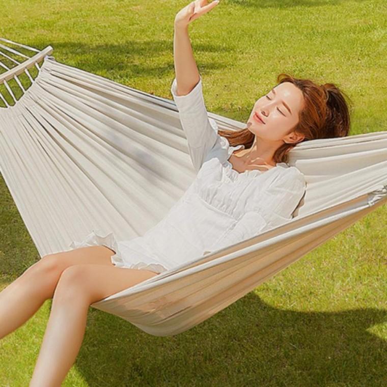 경량 공중쉘터 캠핑 바캉스 그네 해먹 침대 아이보리