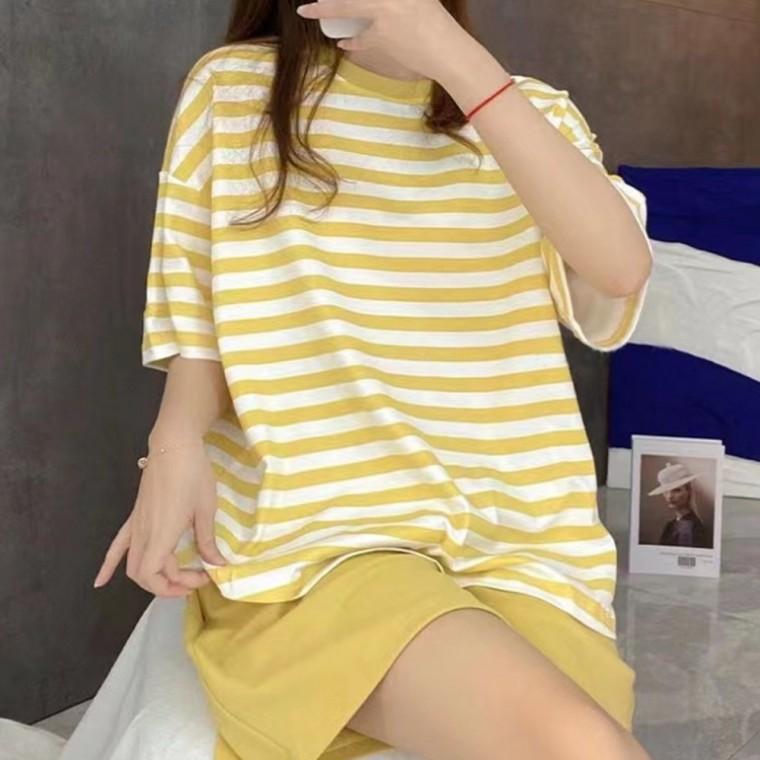 데일리 캐주얼 러블리 여성 여자 홈웨어 스트라이프 잠옷 포인트 패턴 호캉스 파티 여행 캠핑 상하의 세트