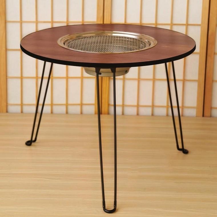 휴대용 캠핑 화로 테이블 접이식 야외 화로 테이블 바베큐 원형