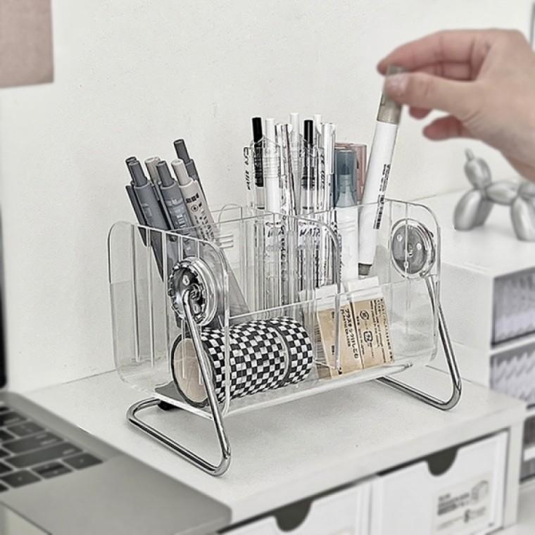 다용도 아크릴 정리함 분리형 리모컨 정리함 칸막이 투명