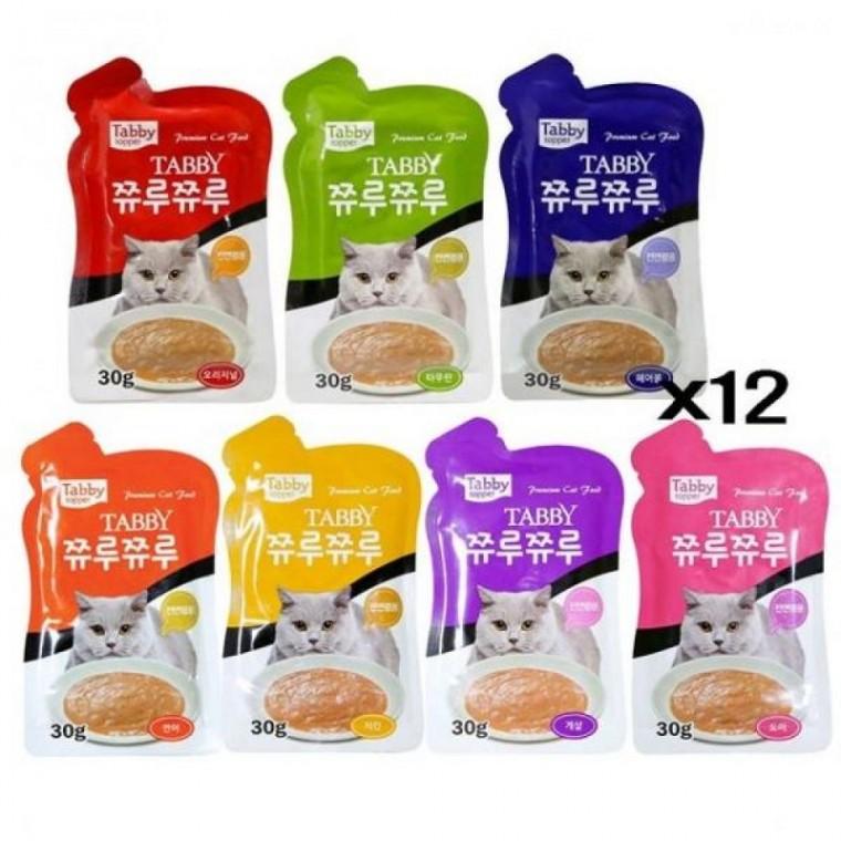 X12 파우치 고양이 태비토퍼 30g 쮸루쮸루 짜먹는간식
