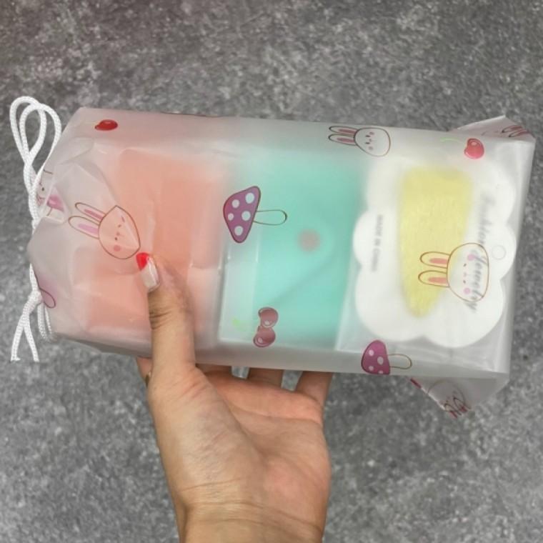 귀여운 토끼 복조리 파우치 반투명 eva 복조리 파우치 다용도 여행용