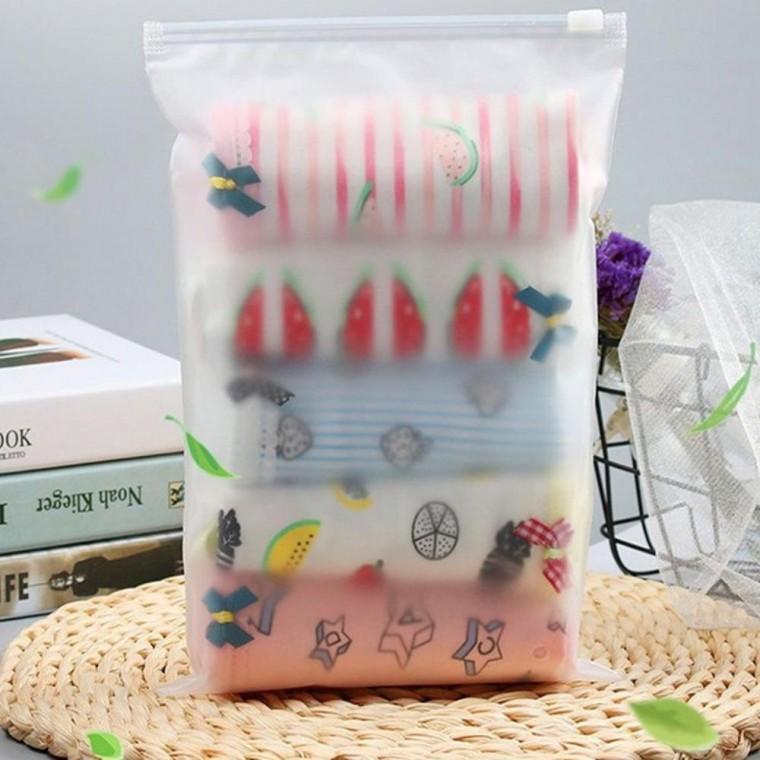 여행 지퍼백 반투명 파우치 25x30cm 속옷 수건 밀폐 정리 슬라이드