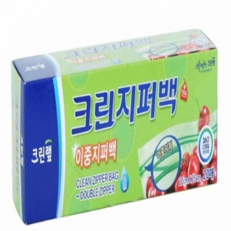 22cm 20매입 지퍼백 25cm 이중 x 투명지퍼파우치 포장지퍼백