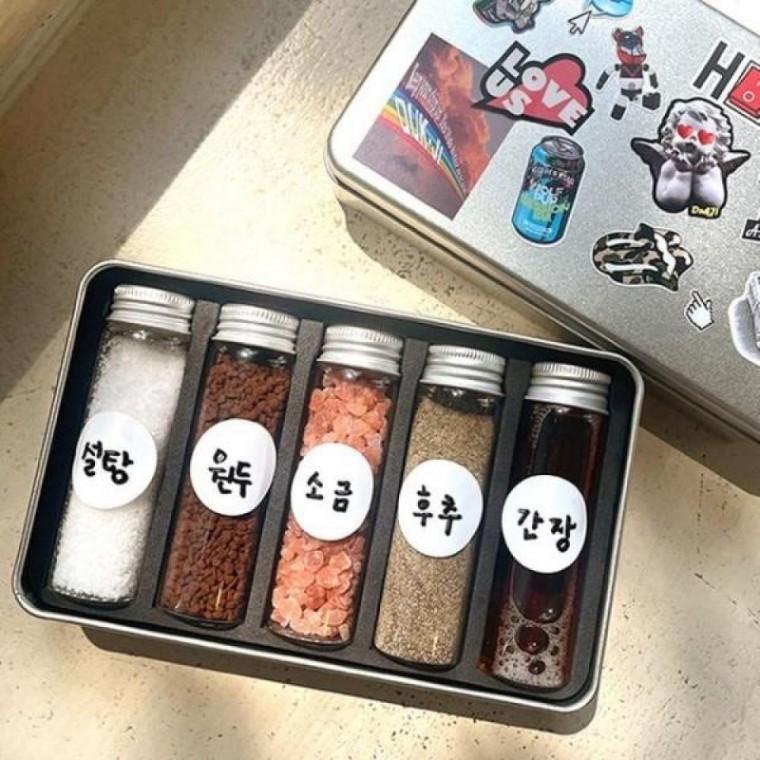 주방 조미료 소스통 캠핑양념통 유리병 풀세트 파우치