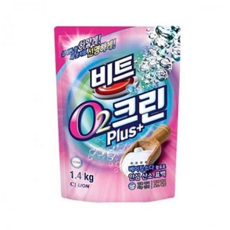 플러스 1.4KG 비트 파우치 2개 표백제 O2 세탁 크린