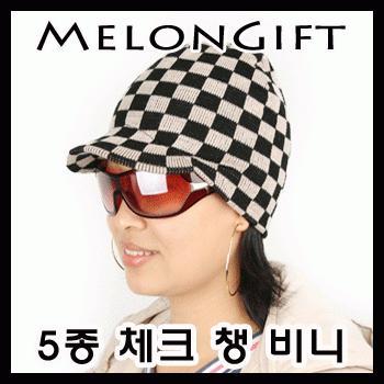 [파우치데이] (땡처리) 체크 챙 비니 [WT005]여성용/패션/외출용/체크무늬
