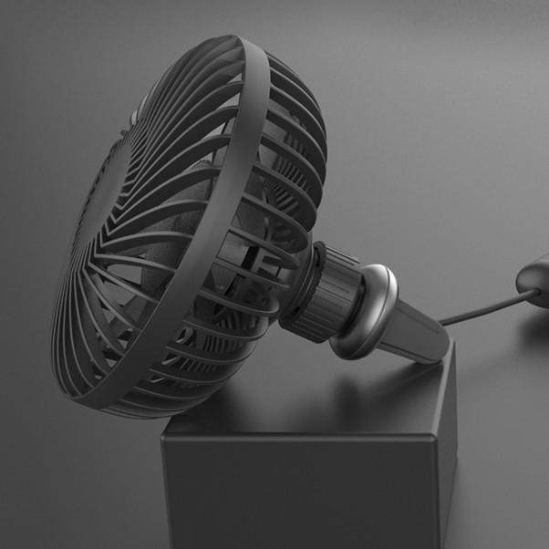 차량용 미니 USB 선풍기 써큘레이터 송풍구거치 7엽날개 사선커버 휴대용 서큘레이터
