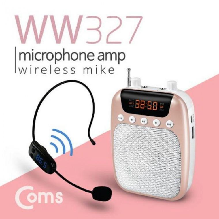 WW327휴대용 FM 무선 마이크 앰프 스피커 핑크
