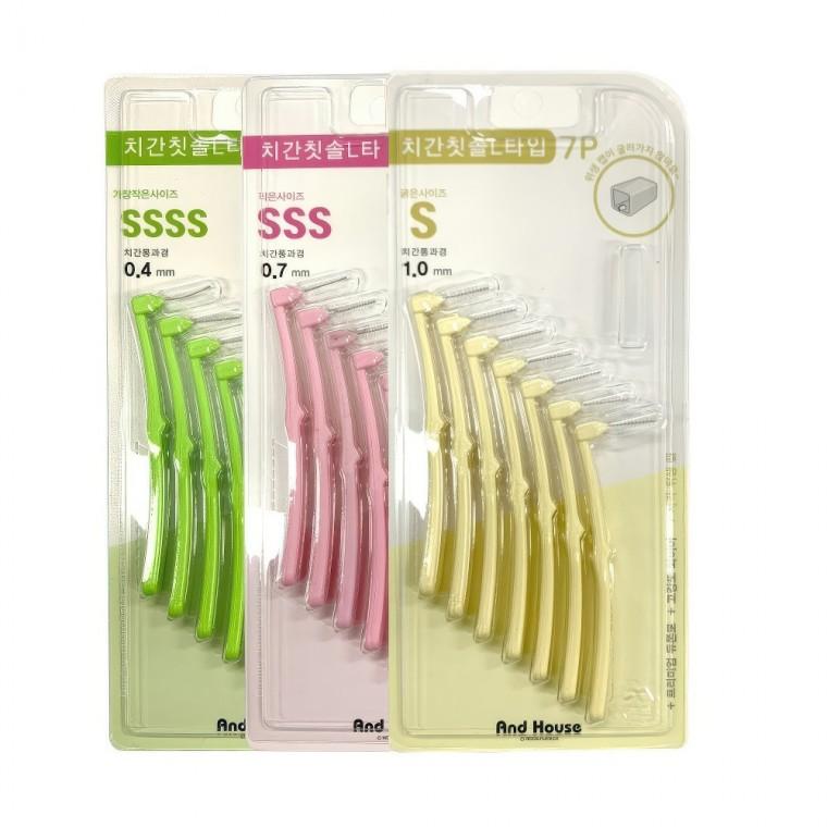 L형 휴대용 이쑤시개 치간 칫솔 4P 이쑤시게 치솔 치과 치간솔 간편 치실