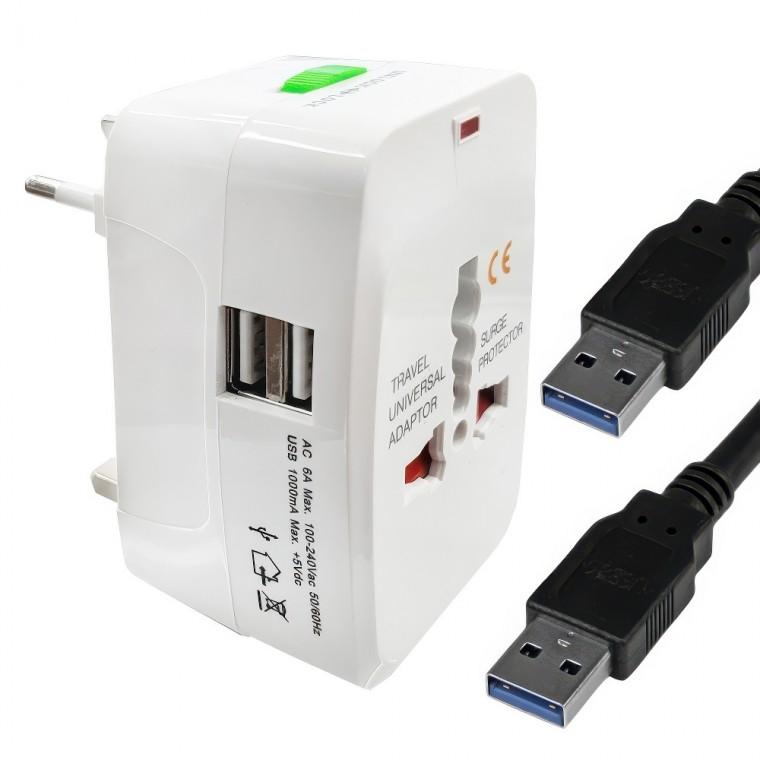 해외 여행용 변환 어댑터 멀티 플러그 돼지코 USB 2구 멀티탭 해외여행