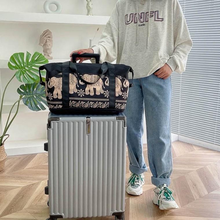 가벼운 여성 숄더백 데일리 코끼리 패턴 가방 수납력 넉넉한 여행용