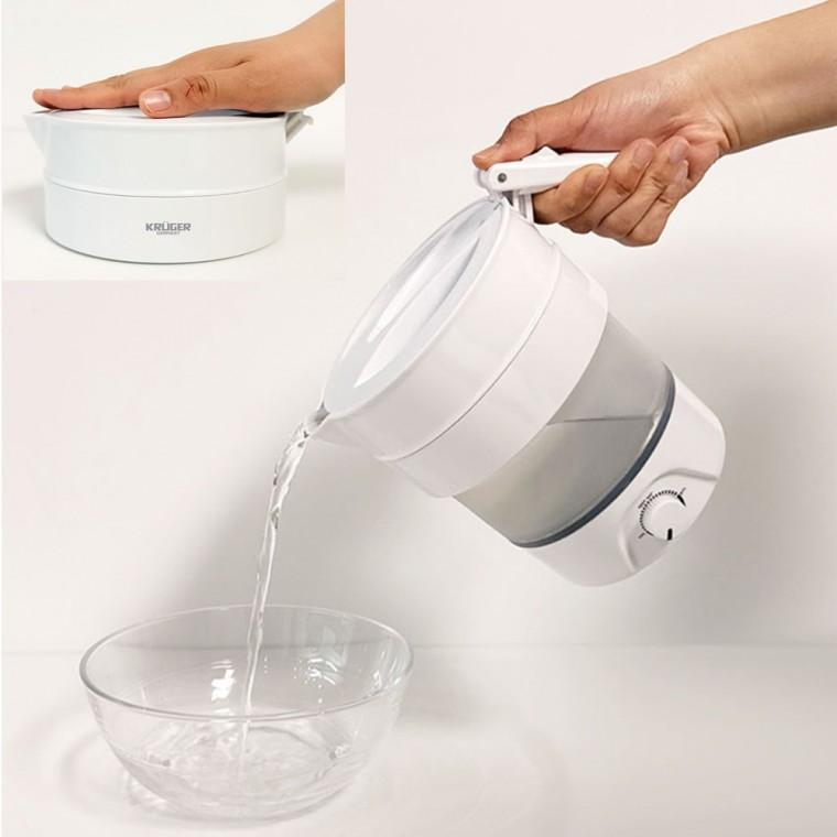 크루거 여행용 폴딩포트 800ml 접이식 커피포트 캠핑용 전기포트 접는 전기주전자