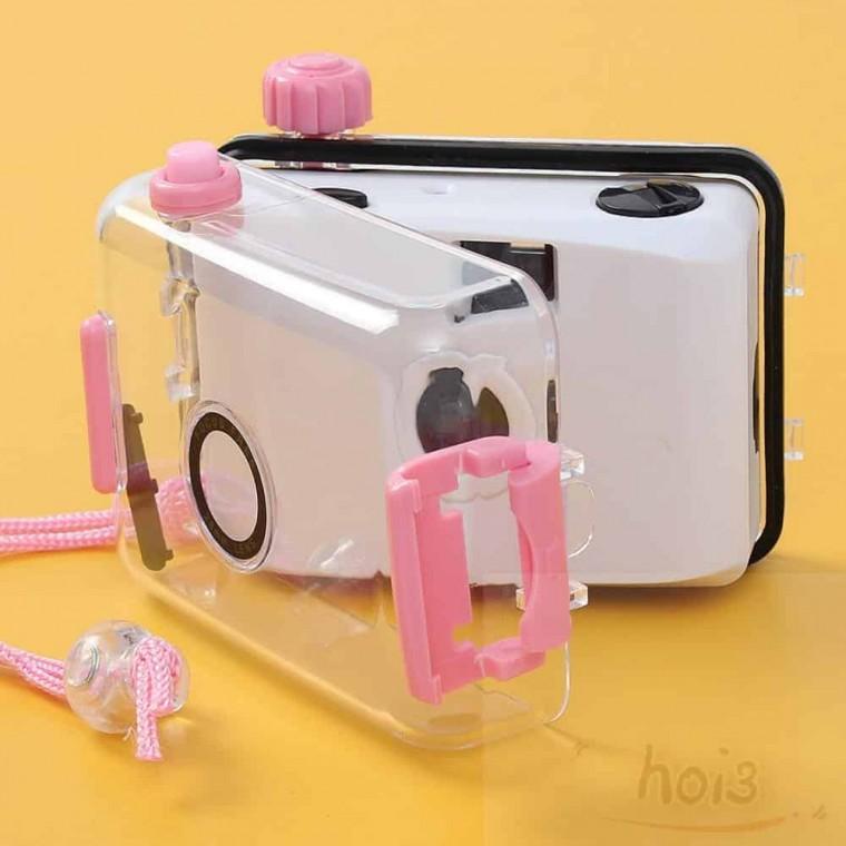 호이 방수 토이카메라 화이트핑크 미니사진기 레트로카메라 여행용카메라