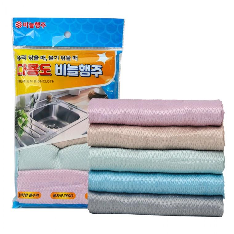 다용도 극세사 차량용 행주타올 차량걸레 비늘행주 1봉5개 행주수건