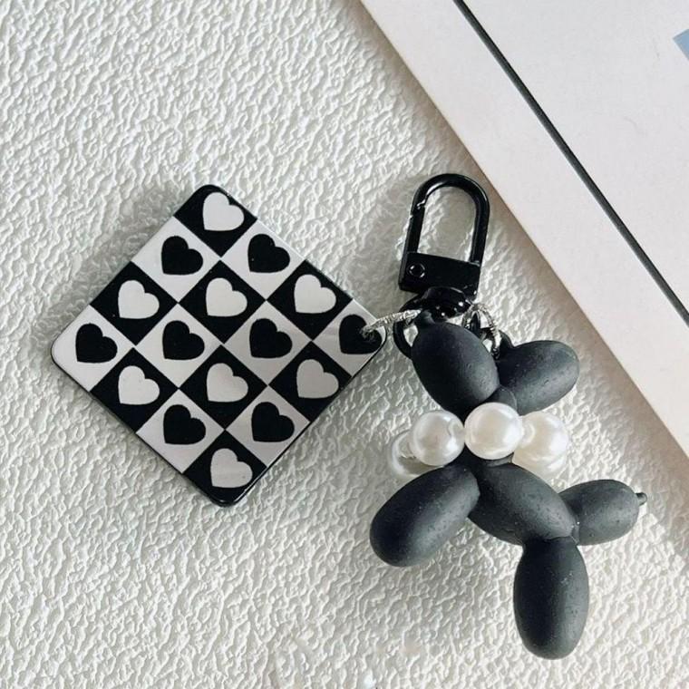 블랙 네모 강아지 키링 자동차 열쇠고리 차량용 하트키링 가방키링 차키링 강아지키링