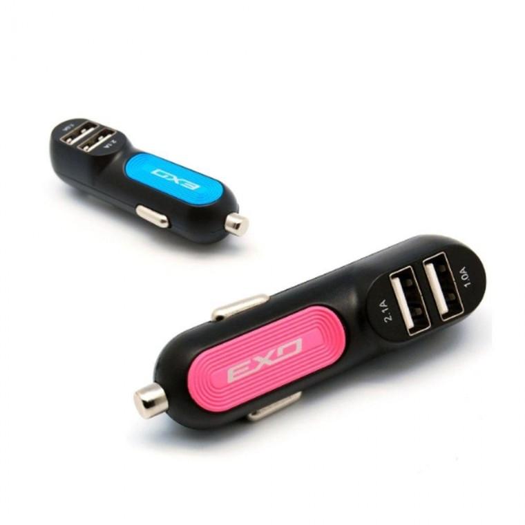 EXO 파워 2포트 USB 급속 충전기 색상랜덤 차량충전