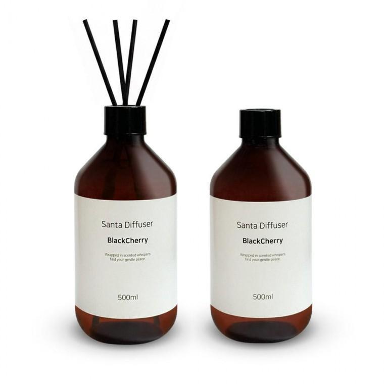 산타 대용량 실내 거실 화장실 방향제 디퓨저 블랙체리향 500ml 2개