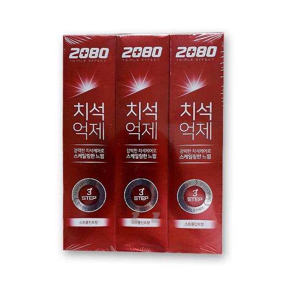 2080 트리플이펙트 치약 120g 3P -TJ/치약칫솔세트/세면용품/사은품/답례품/여행용세트/스트롱민트향