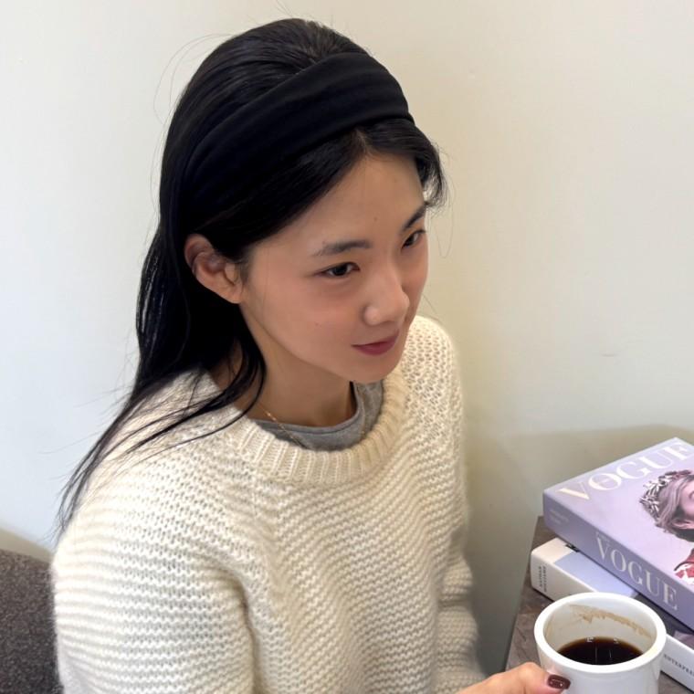 베이직 와이드 머리띠 헤어밴드 블랙
