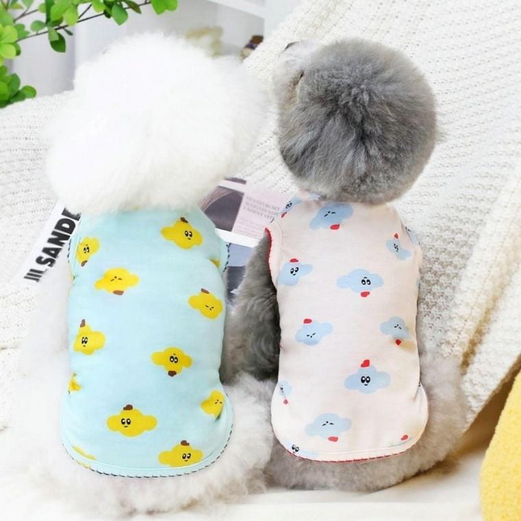 강아지옷 2컬러 뭉게구름 반려견 여름 나시티셔츠