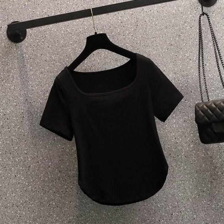 유넥 여성 반팔티 여름 레이어드 깔끔 여성 시원 무지