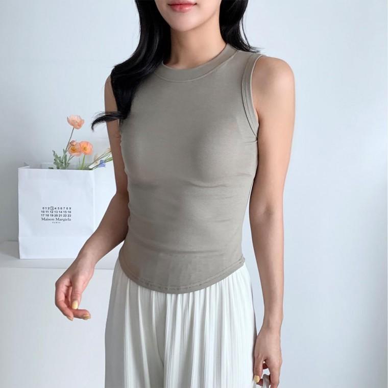 베이직 여성 민소매 티셔츠 데일리 여성 슬림핏 나시 나시티 여름