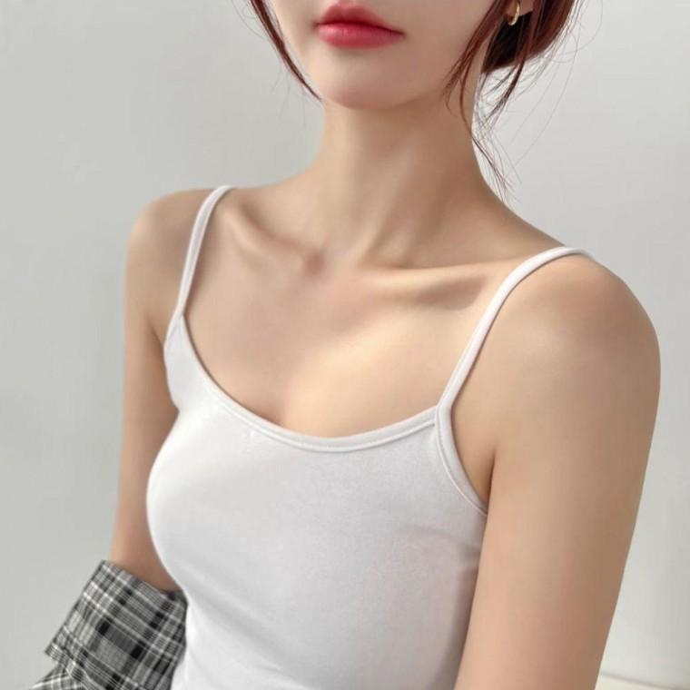 여성 일자 슬림 끈나시 여름 시원한 이너 기본 일자끈 브라탑 여성골 지나시 브라렛