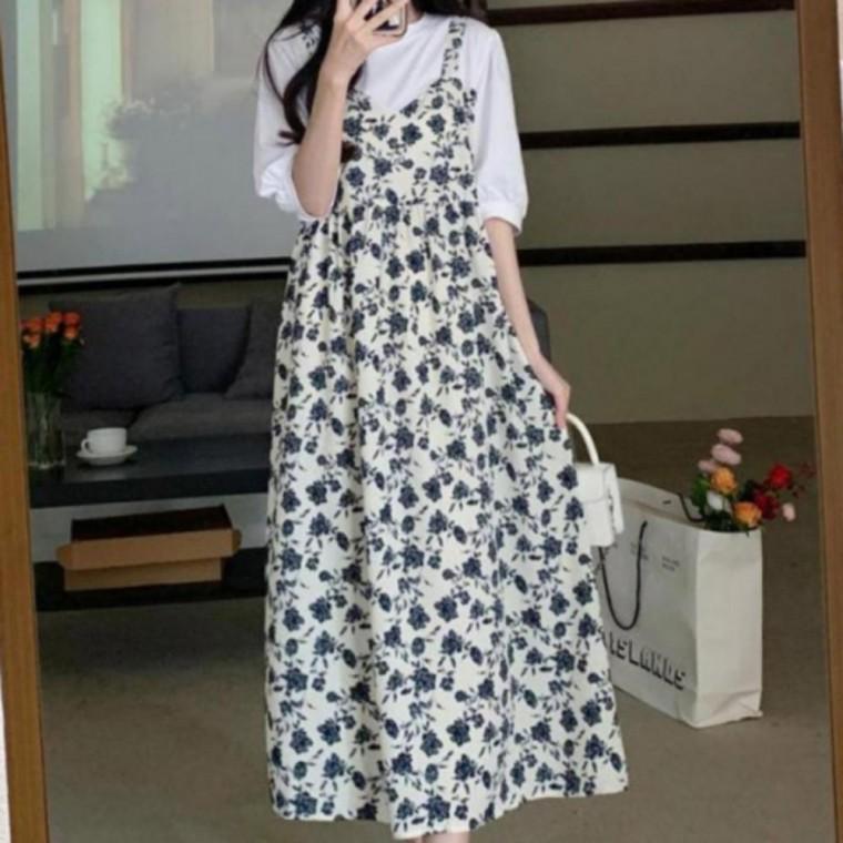 봄여자 뷔스티에 원피스 여성 2컬러 여름 반팔티셔츠 일체형