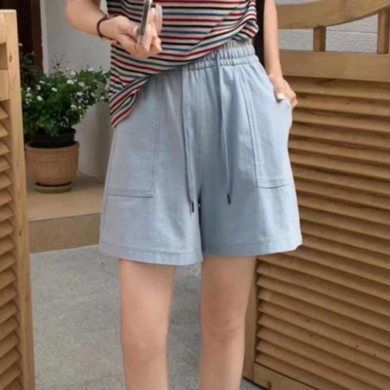 여성 밴딩 데님 숏팬츠 쇼츠 팬츠 청반바지 캐주얼 데일리 여름 반바지