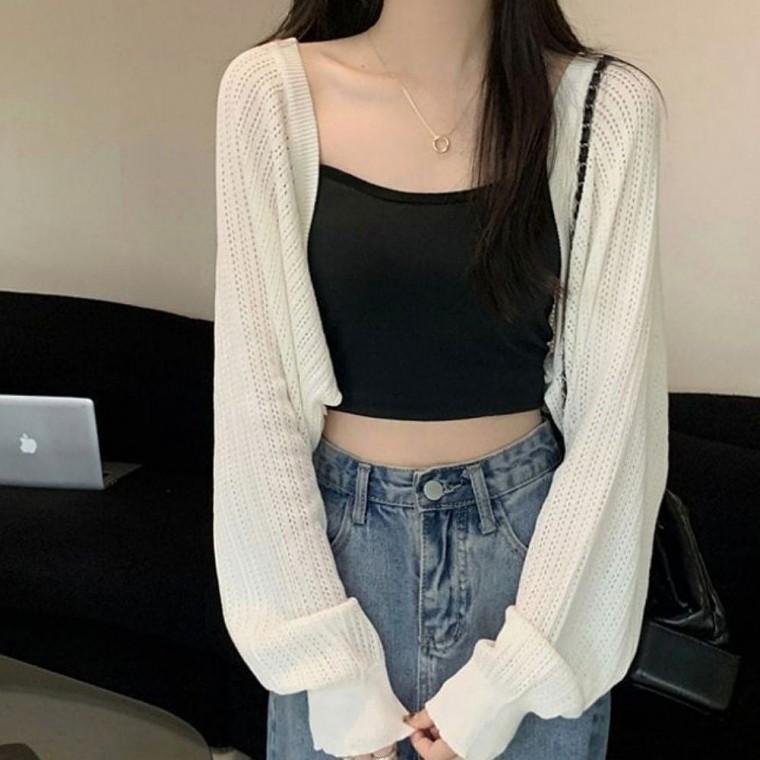 가디건 볼레로 여성 외출용 펀칭 얇은 여름 시원한