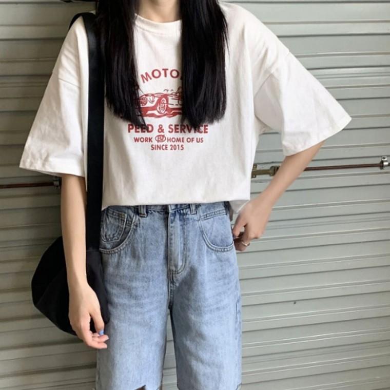 라운드넥 티셔츠 반팔티 데일리 반팔 여름 루즈핏 여성 2색