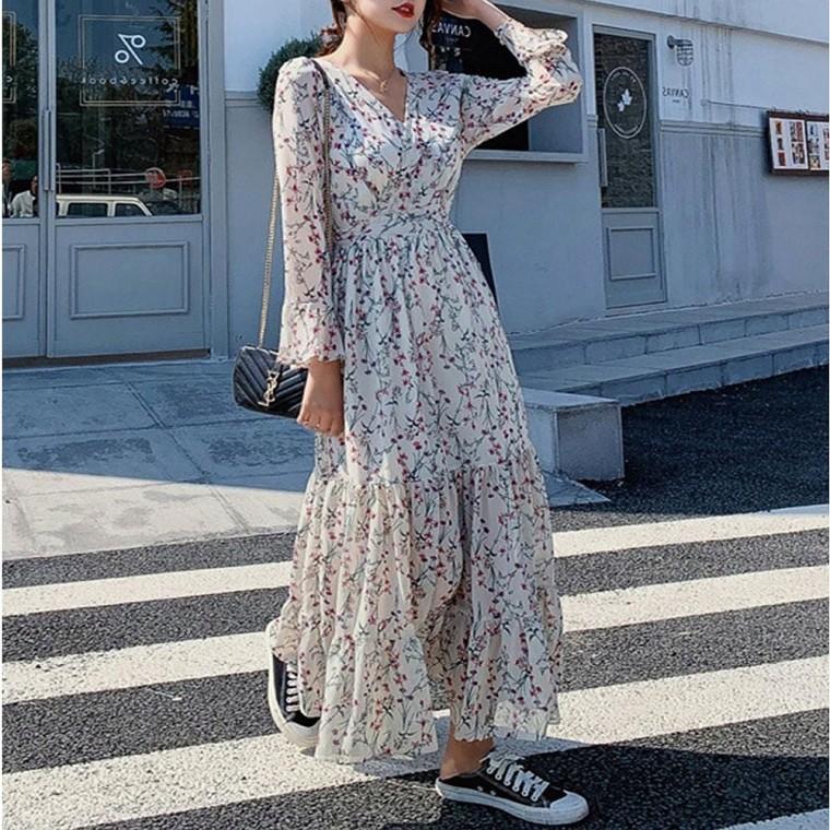 데일리 패턴원피스 여름 롱원피스 2색 여성 플라워