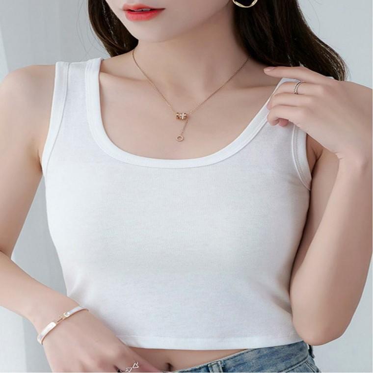 민소매 3색 레이어드 기본 여름 크롭 나시 여성나시