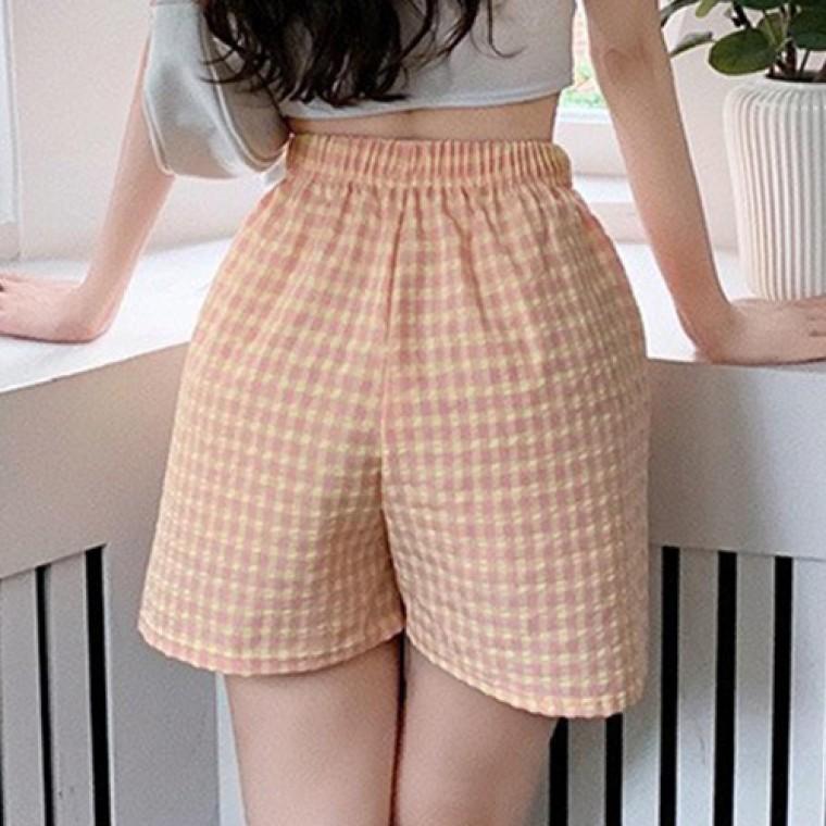 여름 잠옷 바지 시원한 파자마 반바지 체크잠옷 홈웨어 팬츠