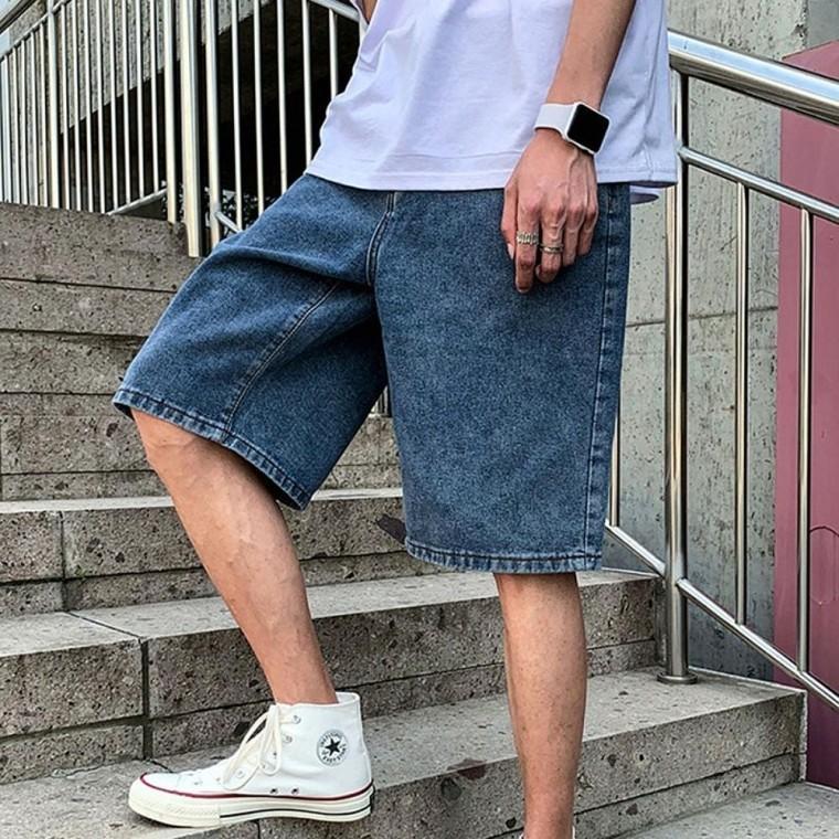 밴딩 5부 데님 청반바지 숏팬츠 남성 캐주얼 여름