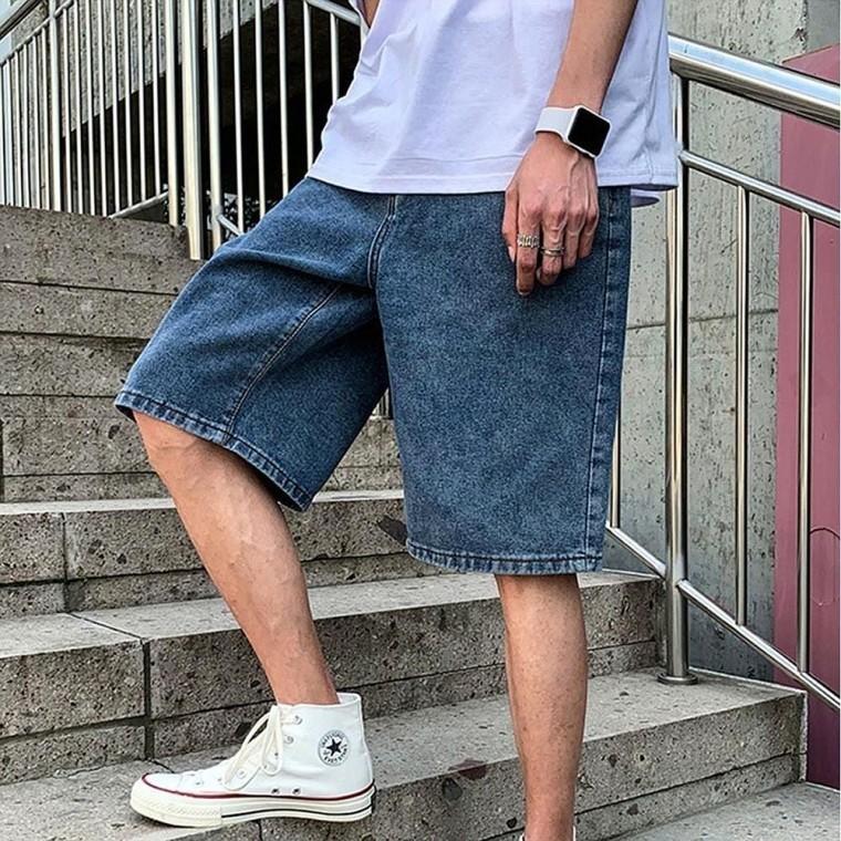 청반바지 남자 여름 데님팬츠 바지 진청 허리밴딩