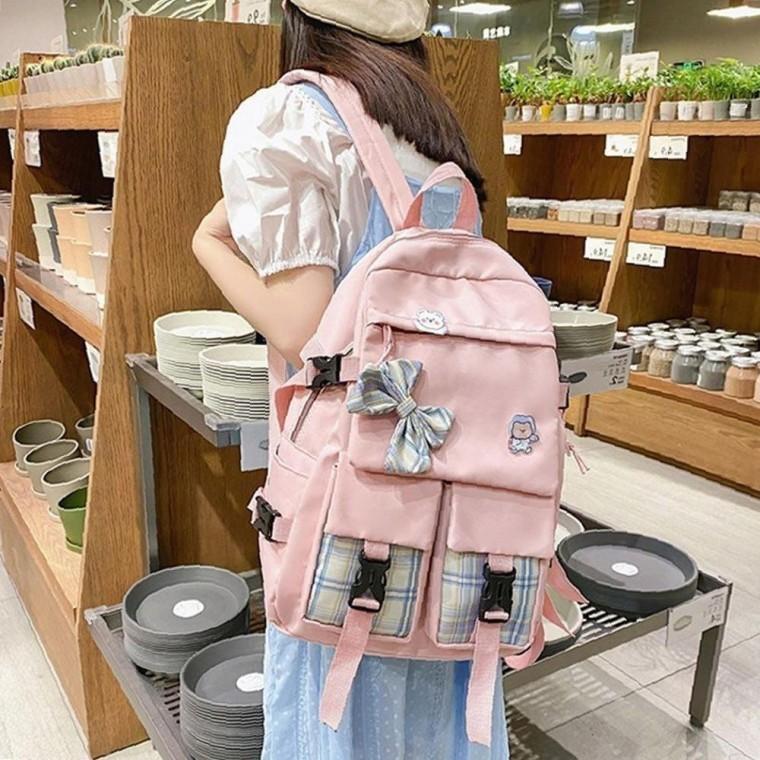 여자 데일리 책가방 학교 백팩 핑크 색상 등교용 가벼운 가방