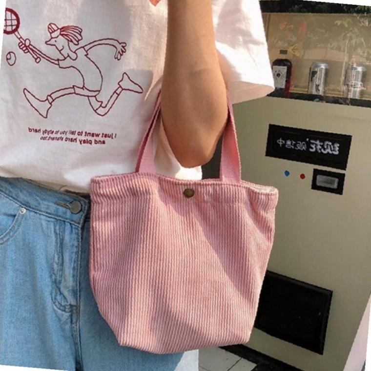 여성 코듀로이 미니 토트백 골덴 가방 데일리 숄더백 가방