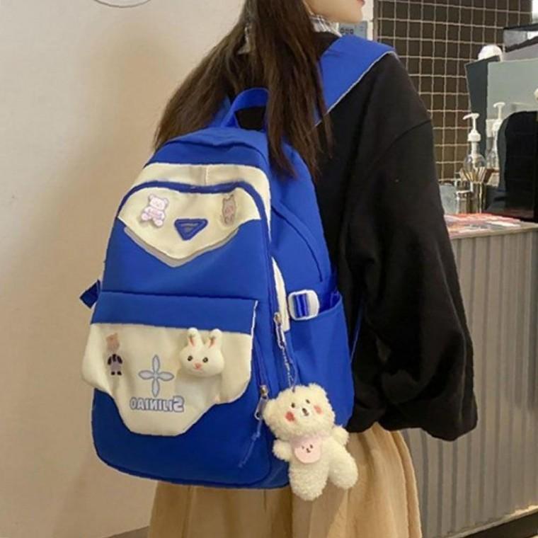 여성 패션 백팩 새학기 책가방 블루 색상 유행 등교용 가방