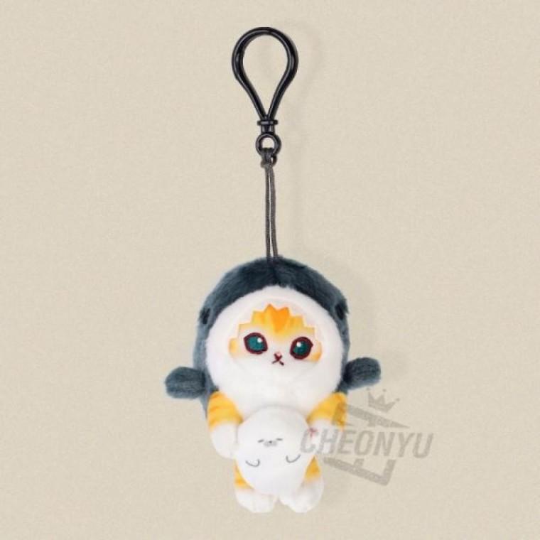 상어 코스튬 치즈냥 가방고리 인형 9cm 고양이 마스코트 키링 에어팟 장식