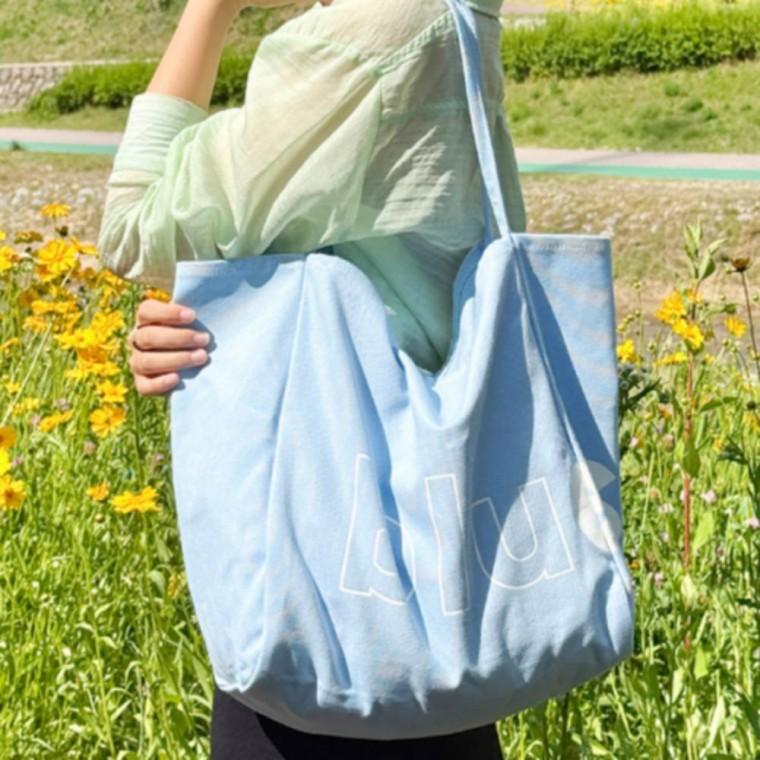 쇼퍼 캔버스 빅 에코 천 데일리 백 가방 숄더 skyblue
