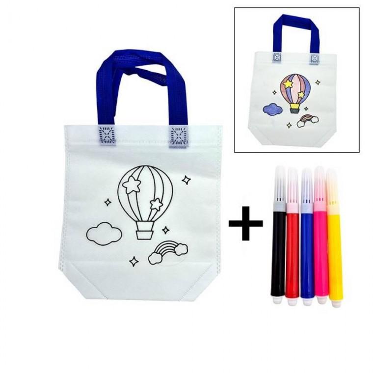 DIY 컬러링 부직포 가방 세트 열기구 토트백 캔버스백 만들기 체험 핸드메이드