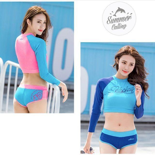 여자 래쉬가드 워터파크 수영복 비치웨어 크롭 상의