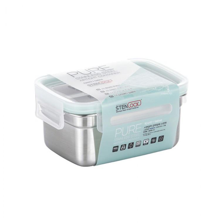 스텐락 퓨어직사각4호 540ml -R 스텐 밀폐용기