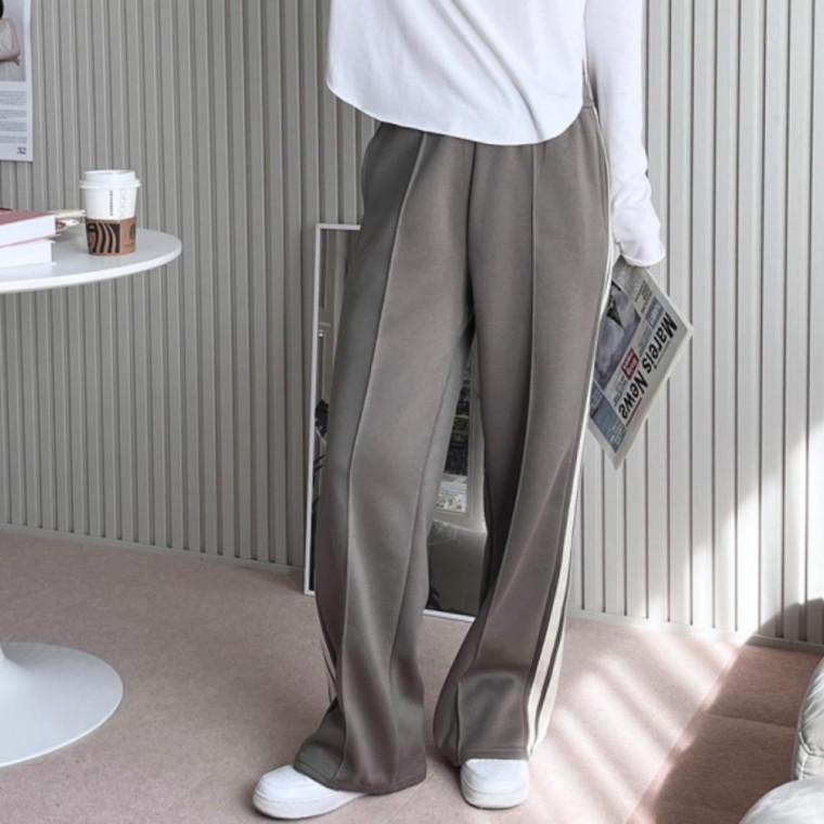 릴렉스핏 랍바핀탁 팬츠 여성 바지 밴딩 와이드 2줄